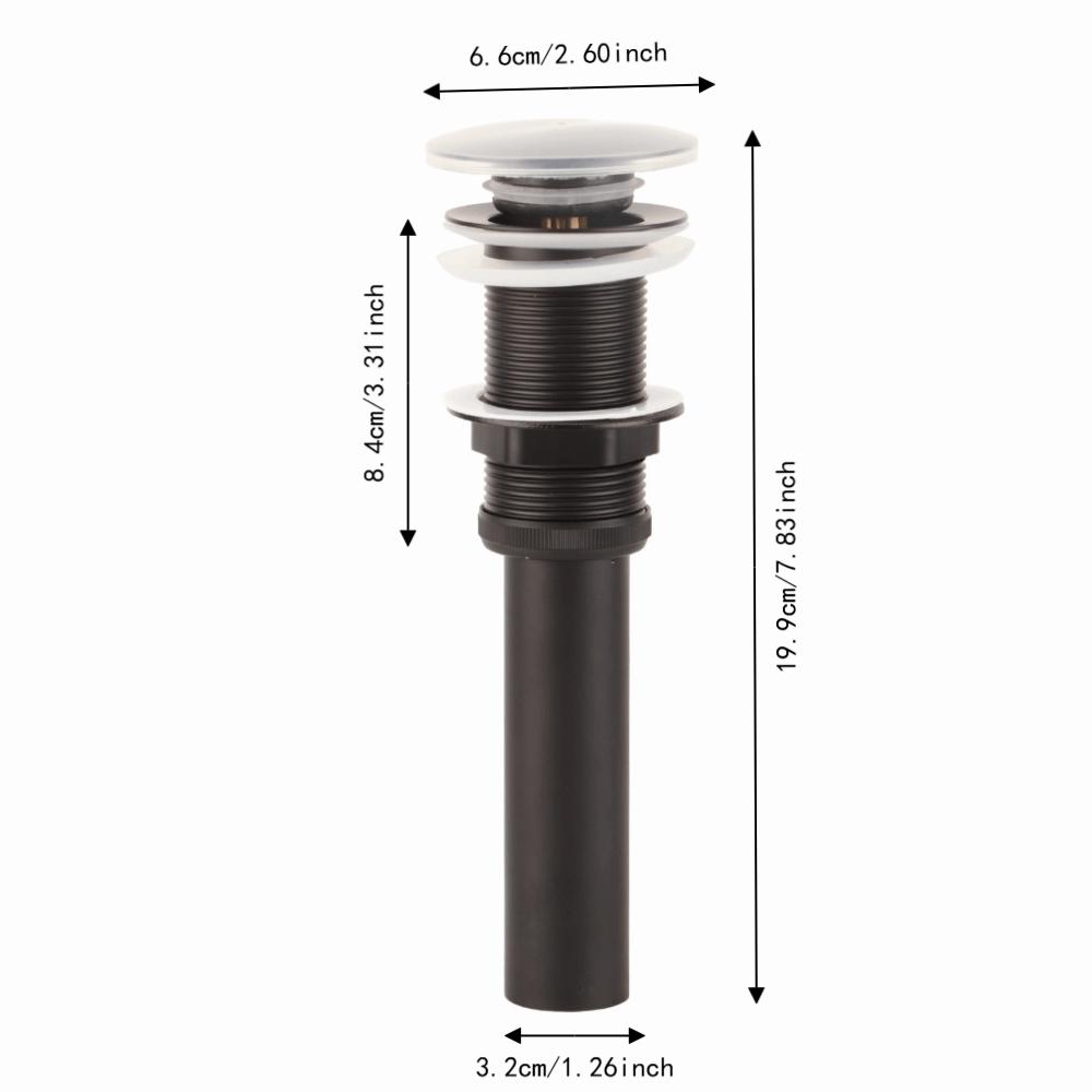 Push Button Drain Stopper Matte Black Vessel Sink Drain Easy Install Drain Assembly  Vanity Sink