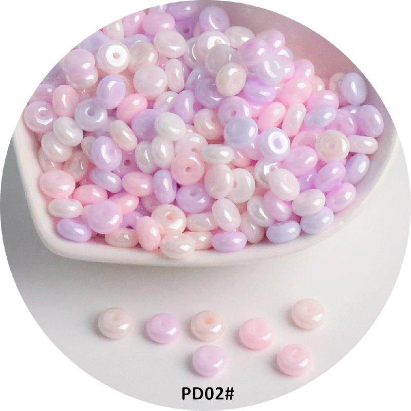 6mm Cream Macaron Pearlescent Glass Abacus Beads for DIY Jewelry & Hair Accessories