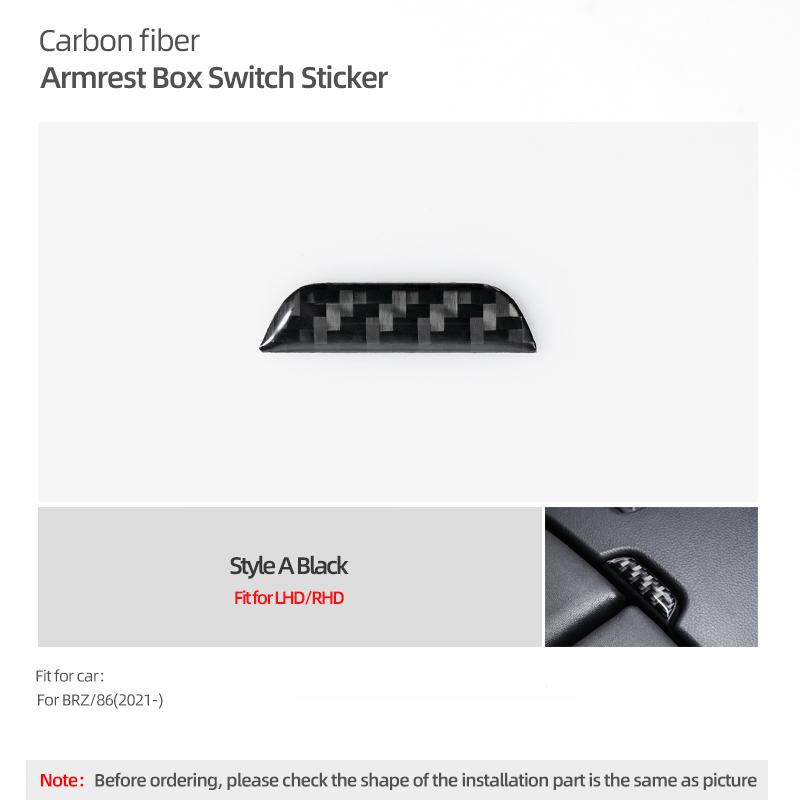 

Center Console Armrest Box Open Panel Trim Sticker For Subaru BRZ/Toyota GR86 2026- Carbon Fiber Car Interior Tuning Accessories углеродного волокна черного