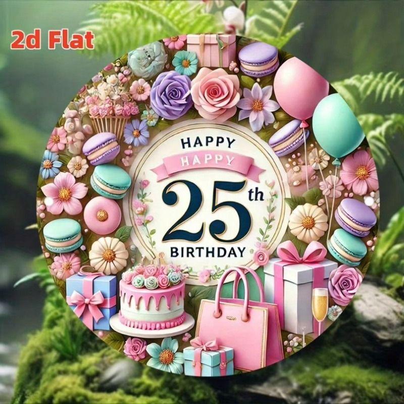 Metal Tin Sign Floral Pattern Wall Art Home Decor 20x20cm