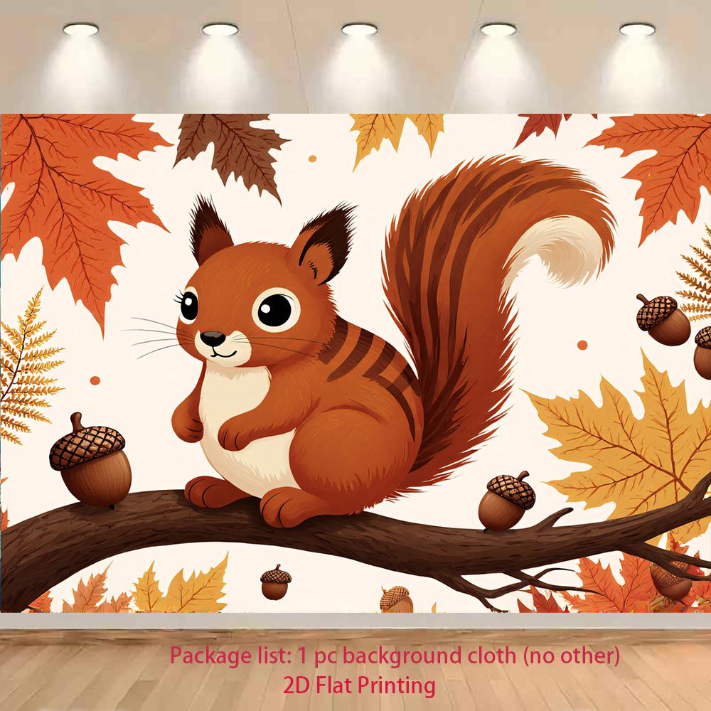 2D flat design 1 piece autumn squirrel pattern suitable for party background