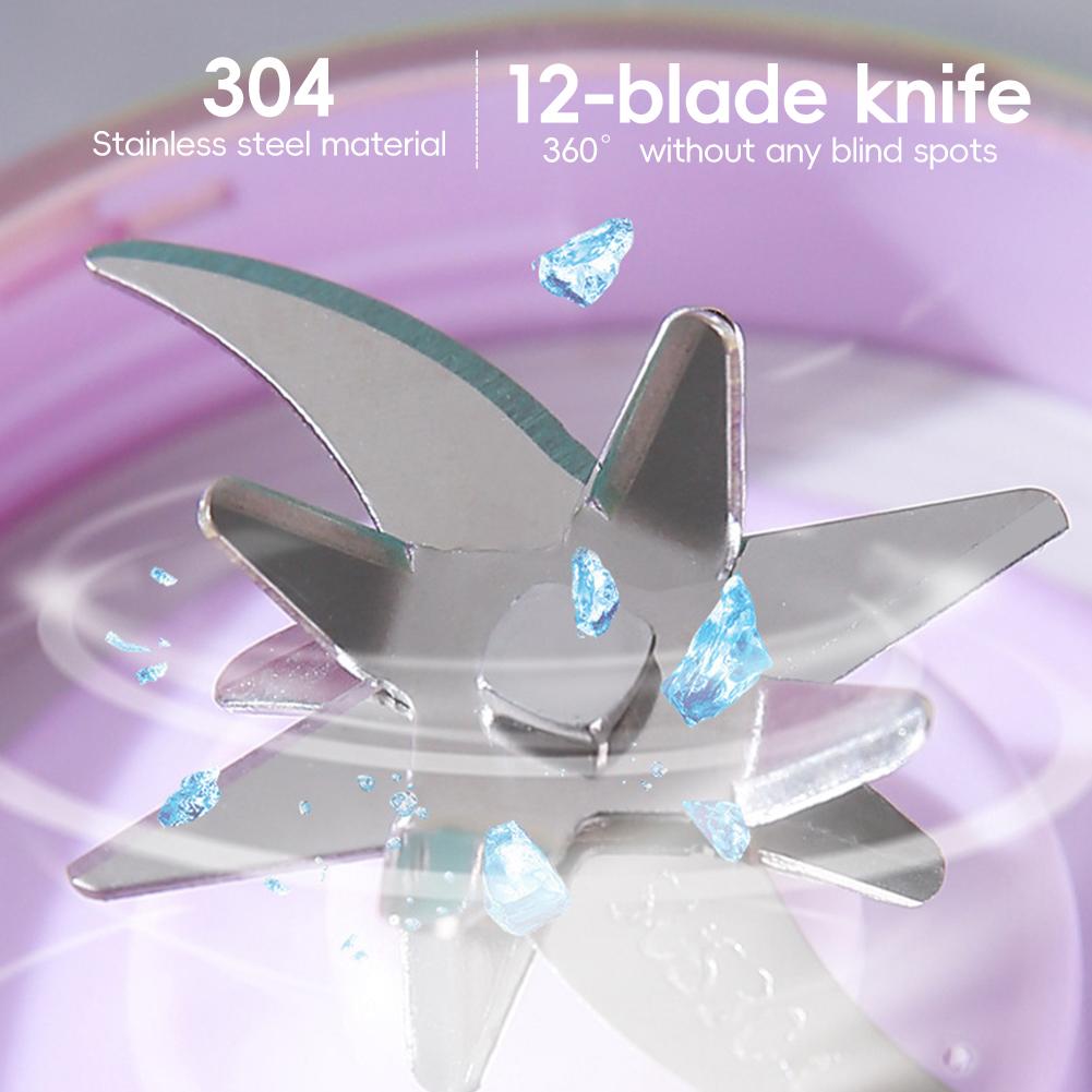 1500mah Nuovo 700ml Portatile 2-in-1 Spremiagrumi Frullatore Tazza Senza BPA Smoothie/Ghiaccio Frutta/Noci Bottiglia Frullatore Ufficio/Campeggio Regalo per Amanti del Fitness