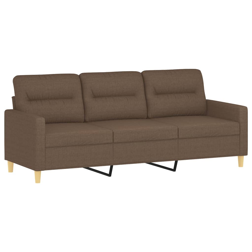 Vidaxl 3-Osobowa Sofa Z Poduszkami, Brązowa, 180 Cm, Tkanina