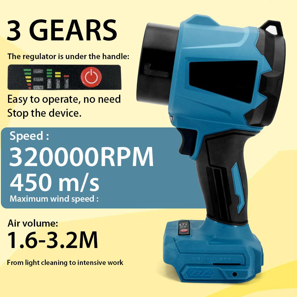 3000W Blowers 320000RPM Handheld Electric Jet Fan 450M/S Snow Leaf Dust Blowing Tool Powerful Brushless Turbo Fan