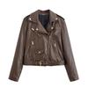 Za New Fall Women's Clothing 2025 Fashion Style Fashion All-Match Pu Machine Car Style Leather Jacket Coat 3046064