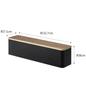 Yamazaki Jitsugyo 5405 Cutlery Case with Lid, Long Brown, Approx. 32.7X7.5X8cm, Lin Dust Prevention, with Dividers