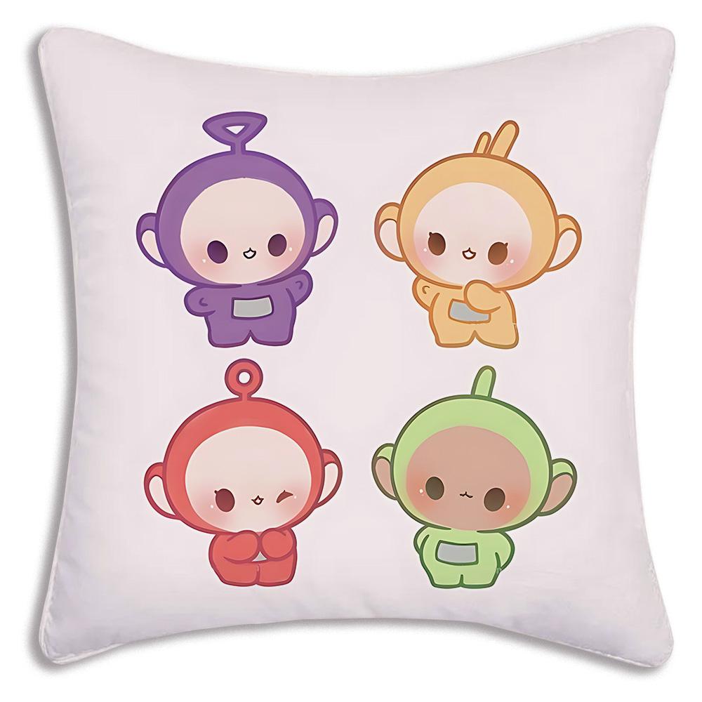 Cute Cartoon For Teletubbiess Pillow Covers Cartoon Sofa Decorative Home Double-sided Printing Short Plush Cute Cushion Cover