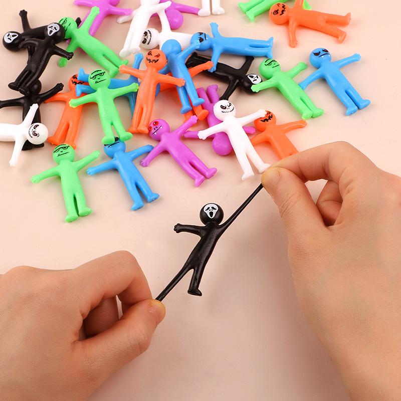 12-36 Stück Lustiger Kleiner Mann Halloween Dehnbares Spielzeug Kinder Halloween Geburtstagsfeier Gastgeschenke Goodie Bag Trick or Treat Eimer Füller