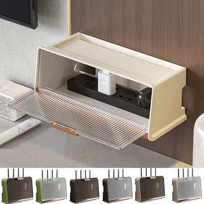 No Punching Cable Power Bracket Organizer Wall Mounted Plug Board Storage Box  for Home