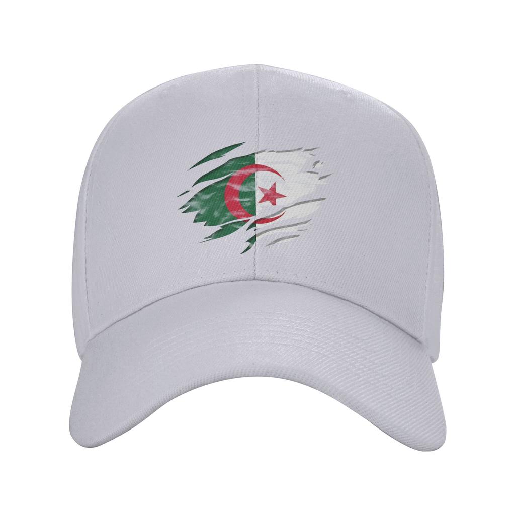 Summer Casual Baseball Cap Ripped Rip Open Algeria Flag Hiking Fishing Trucker Hat For Unisex Unisex SunProof Trendy Baseball Cap