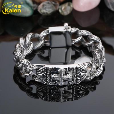 Jewelry, Trendy Retro Jewelry, Cross Pattern Titanium Steel Bracelet, Small Goods Are Available.