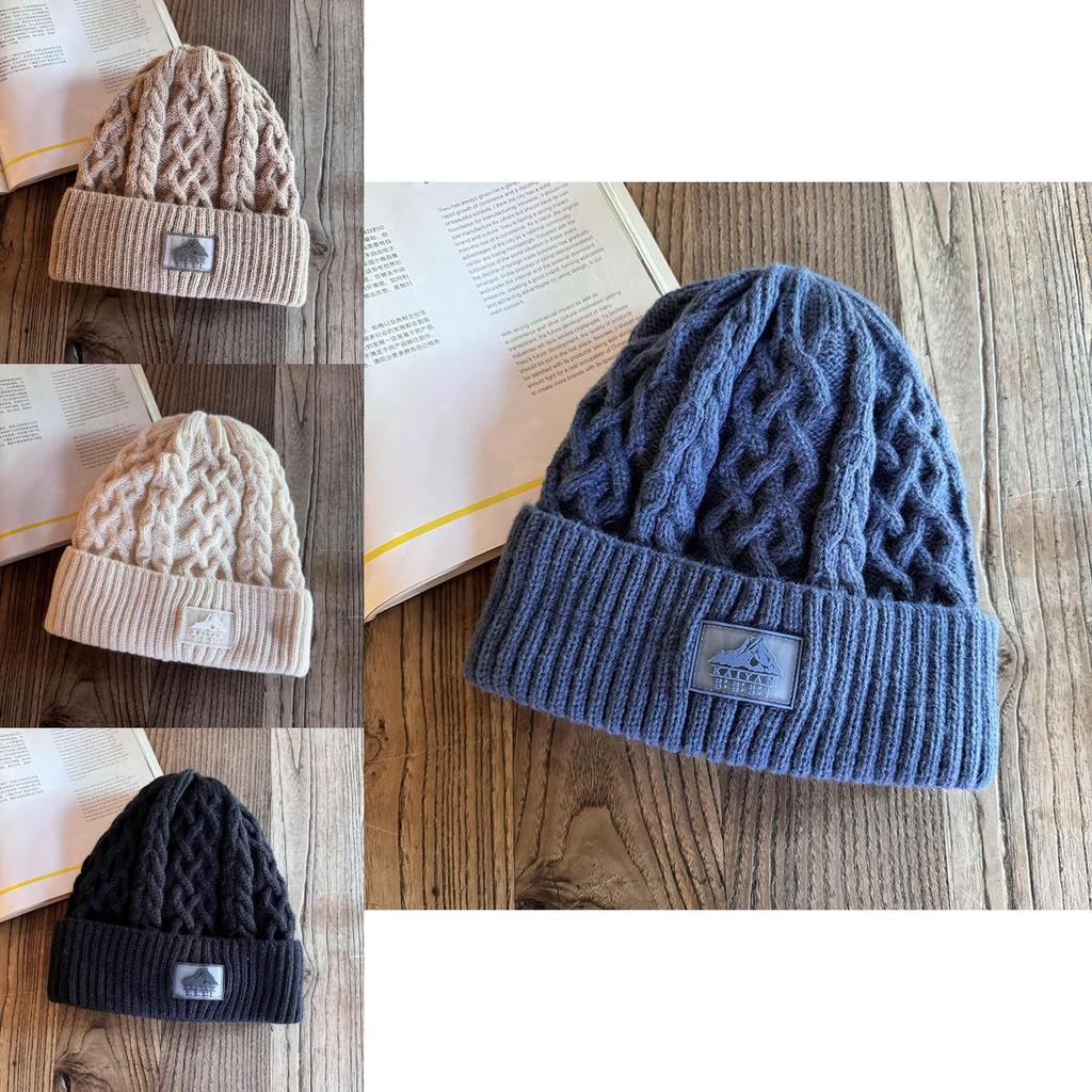Acrylic Knit Hat For Men Winter Warmth Windproof Ears Protection Casual Style