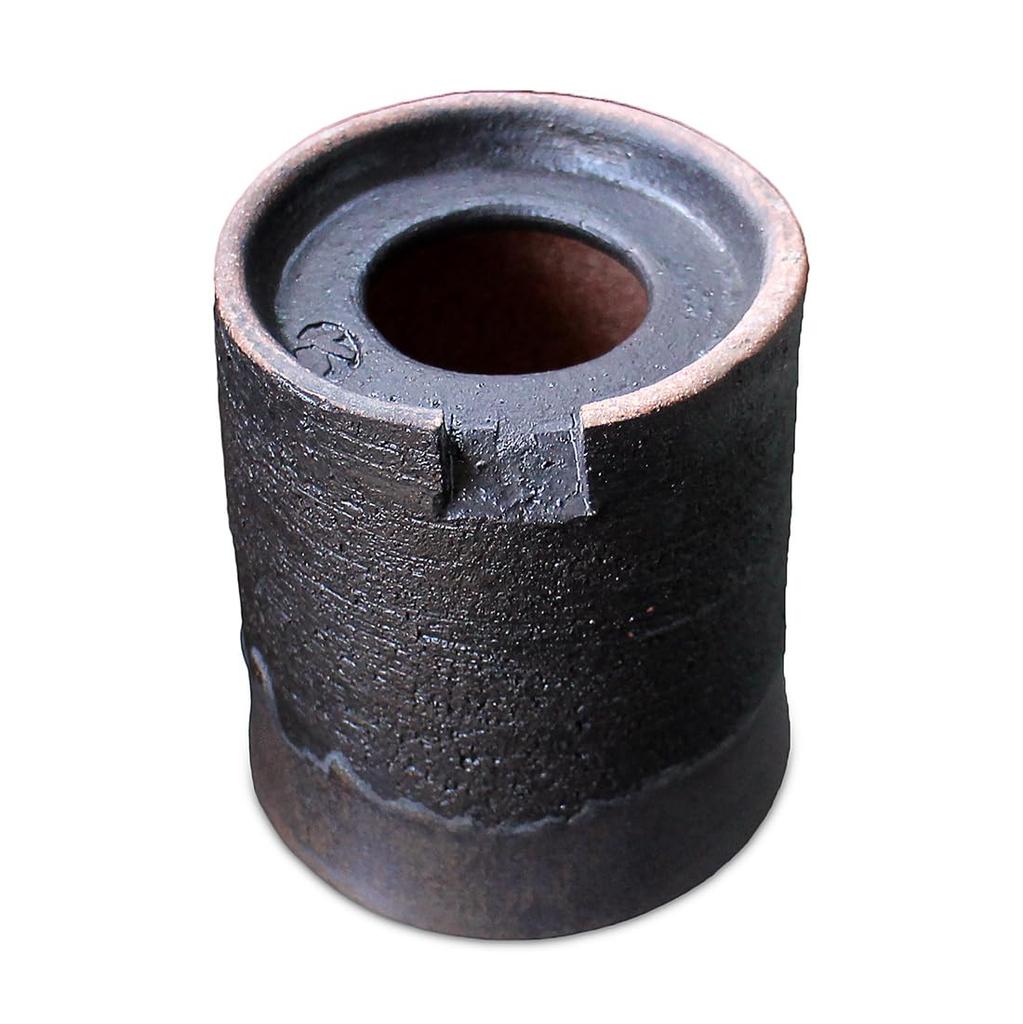 Umekichi Bonsai Cylindrical Bonsai Gold and Shigaraki for Tuberous Hanging Approximately 10cm Supplies, 3.5" Pot, Black, Ware, Wildflowers,