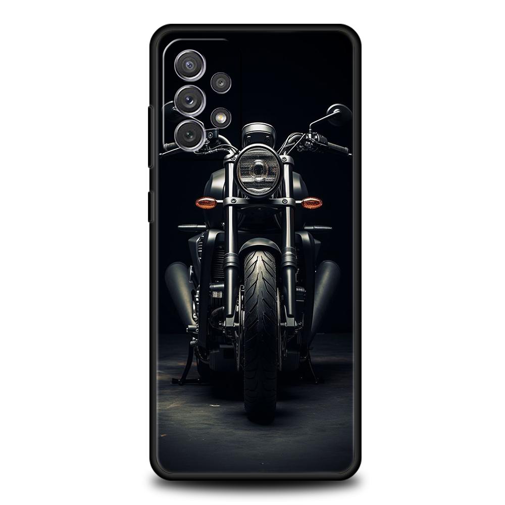 Motorcycle Phone Case for Samsung Galaxy A15 A14 A25 A54 A34 A51 A71 A72 A73 A32 A52 A52S A11 A21S A31 A41 5G Soft Shell Capas