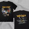 THIN LIZZY 1982 UK Tour Rare Black Double Sided T-Shirt For Fans