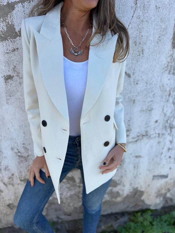 Women's Fashion Solid Color Long-Sleeved Suit Jacket