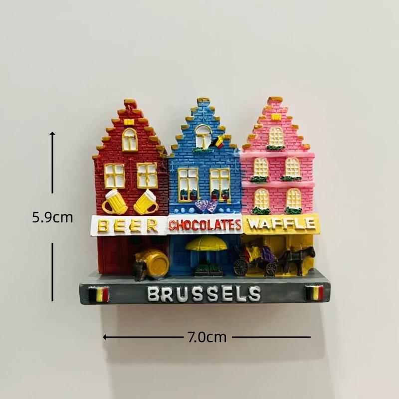 Belgium Brussels Antwerp Resin Fridge Magnet Stickers Travel Souvenir Gift Landscape Refrigerator Magnet Home Kitchen Decor