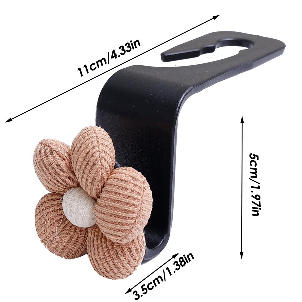 Multi-functional Car Seat Headrest Hooks Cute Floral Backrest Creative Storage Hooks Car Decor Auto Interior Accessories