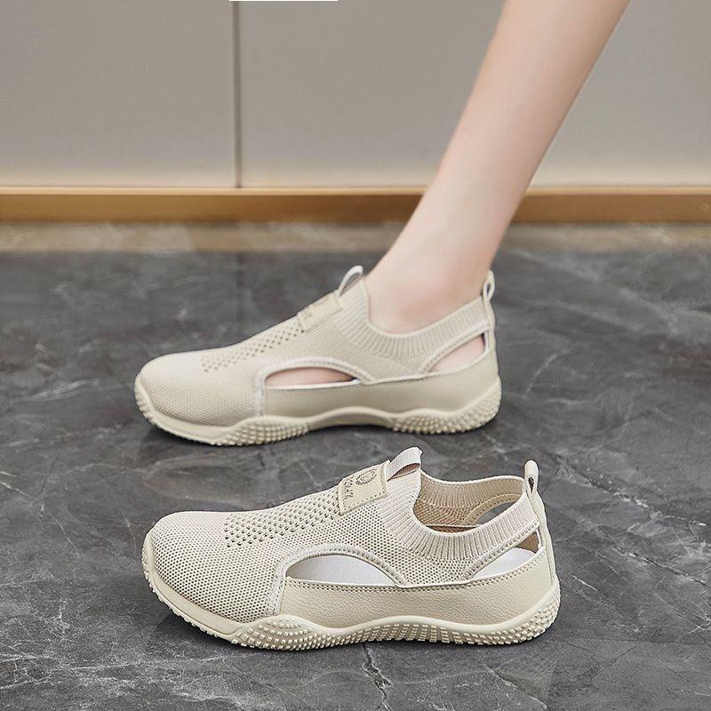 

Women s Summer New Fly Knit Shoes,Breathable Hollow Casual Sneakers for Students 40