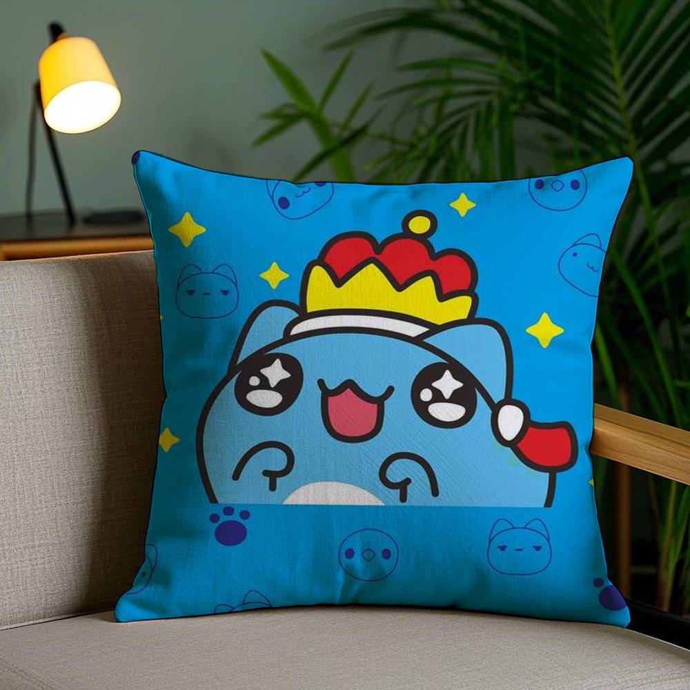 Kuddfodral B-Bugcat C-Capoo Hem Sovsal Stolrygg Kort Plysch Dubbelsidig Tryck Kontor Vilotid Kuddfodral