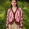 Women's Butterfly Colorblock Knit Cardigan with Sleeves - Loose Fit Casual Sweater for Fall and Winter