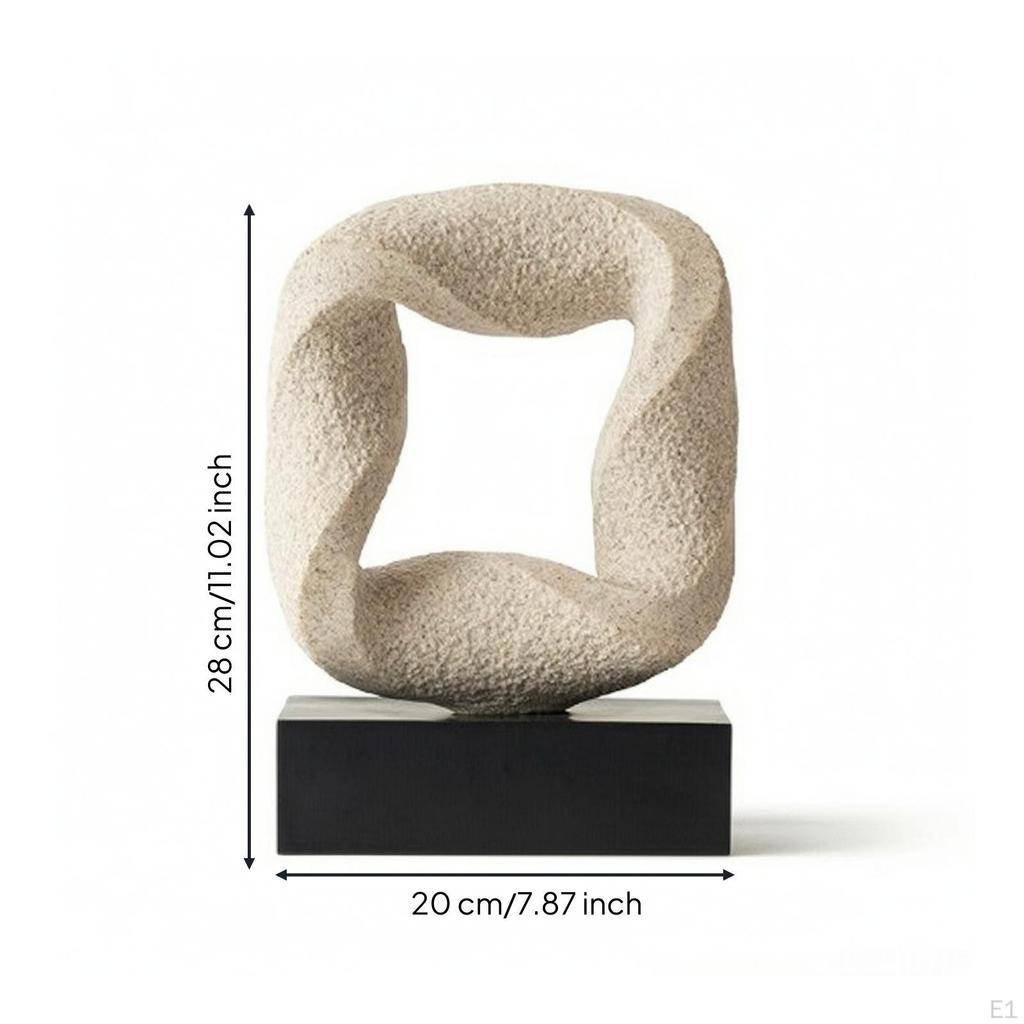 Abstract Tabletop Statue Contemporary Geometric Loop Sculpture Sophisticated
