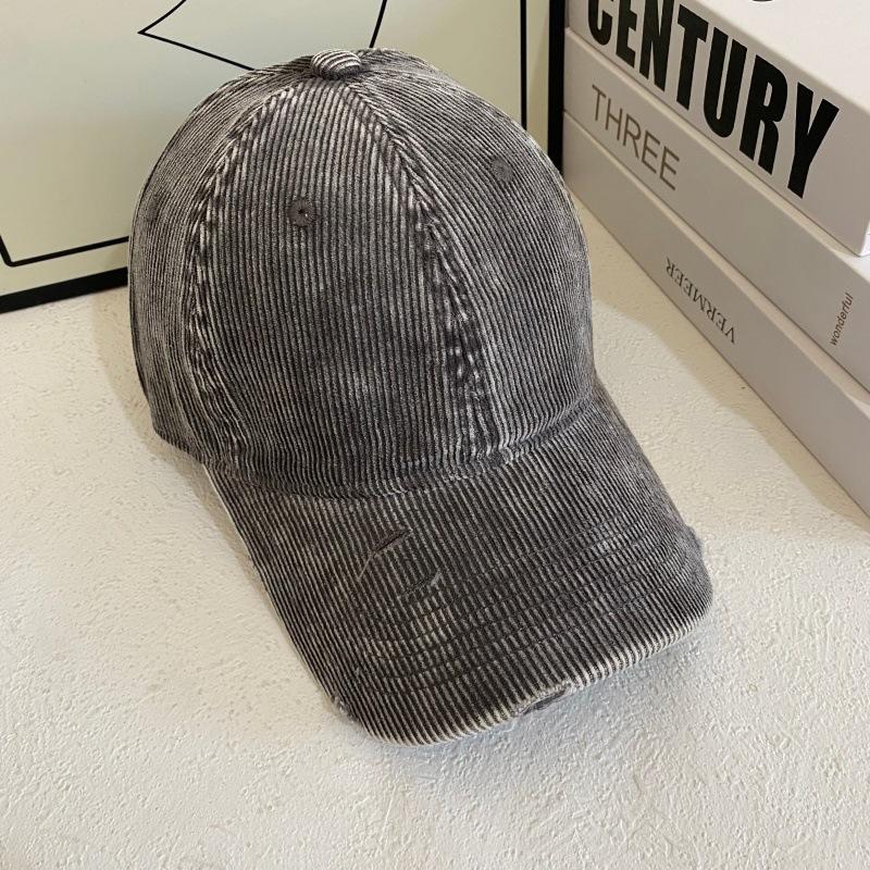 Vintage Washed Corduroy Ripped Baseball Cap Men Women Same Style Men Women Corduroy Ripped Dad Hat