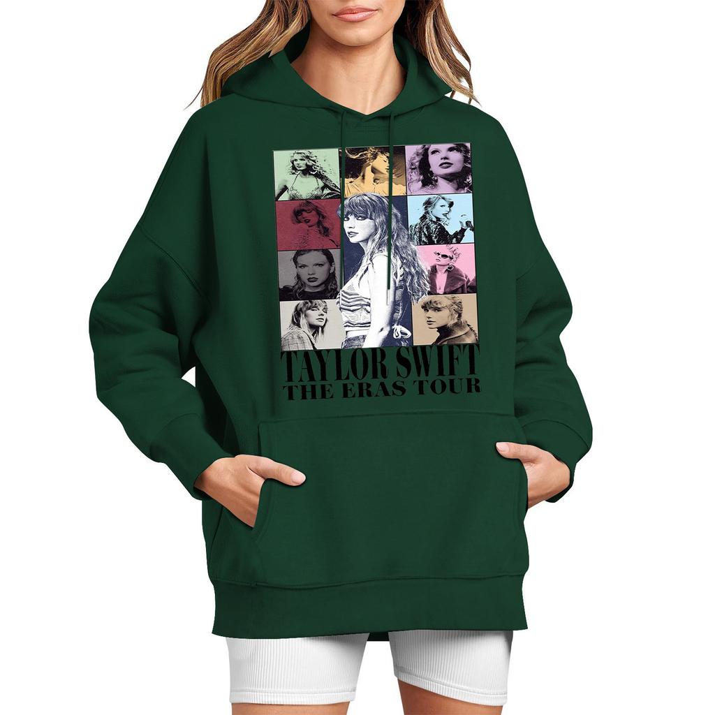 Women's Fashion Casual Long Sleeved Round Neck Letter Printing Loose Plush Pullover With Rope Hoodie