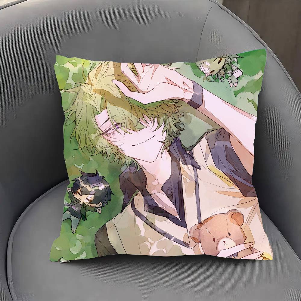 Anime Tomoe Hiyori E-ensemble Stars Pillow Case Fashion Square Pillowcase Bedroom Sofa Room Ins Decoration Leisure