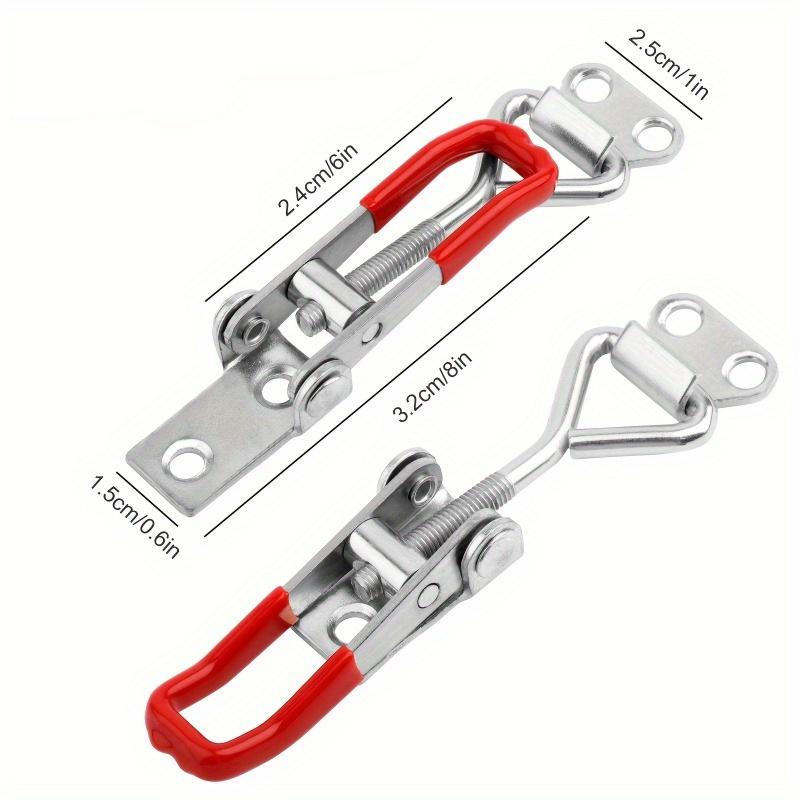 4pcs Stainless Steel Toggle Clamps, Adjustable Quick Release Latch, Door Bolt Locking Clip for Secure Fixing Case, Heavy Duty Catch Adjustable