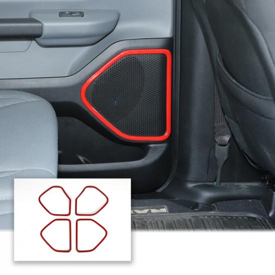 Interior Door Speaker Cover Trim Bezels For Dodge Ram 1500 2018+ Red Accessories