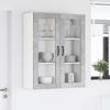 Lucca Wall Mounted Glass Cabinet Concrete Grey 80 x 31 x 100 cm Particleboard