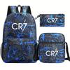 CR7 Star Peripheral Youth Backpack Pencil Case Children's Student School Bag Set