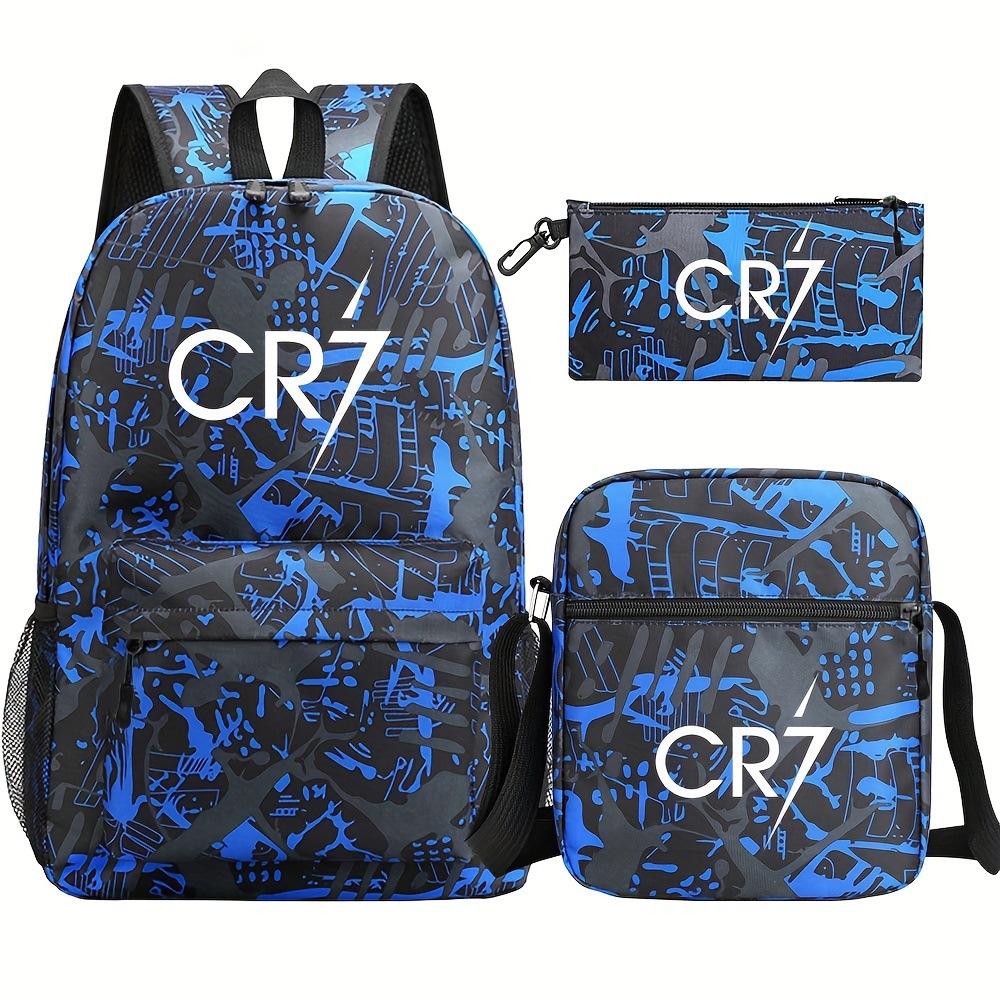 CR7 Star Peripheral Youth Backpack Pencil Case Children's Student School Bag Set