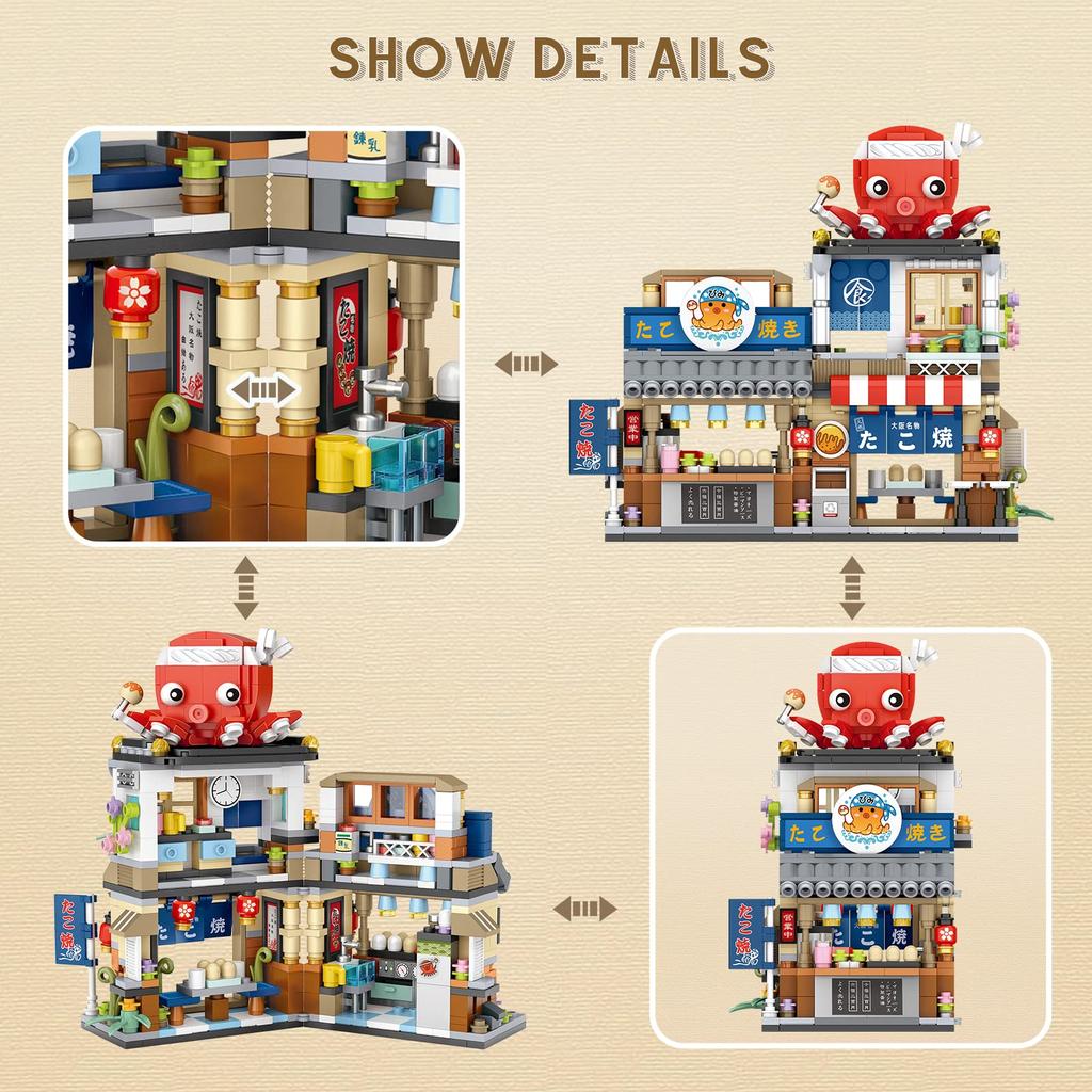 TOYLINX Japanese Street View Izakaya Building Block Model Toy - MOC Creative Architecture Set, Kids' DIY Building Blocks