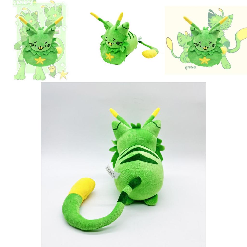 New Gnarpy Discovers The Internet Green Cat Robot Plush Toy Doll For Kids