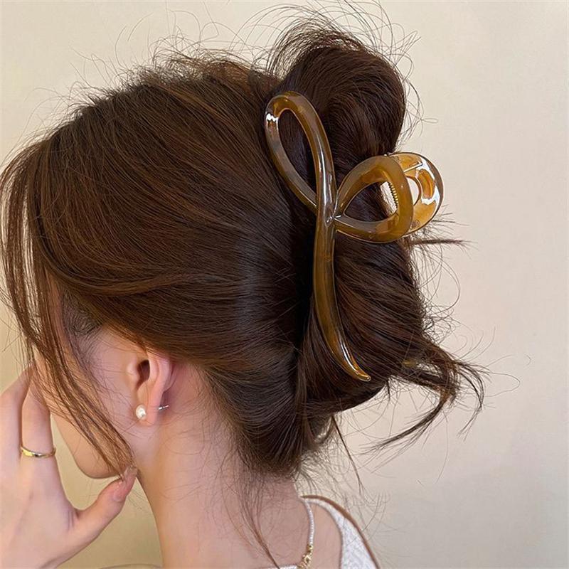 

Elegant Jelly Color Bow Hair Claw For Women Girls Sweet Hair Ornament Back Hair Clips Hairpin Fashion Hair Accessories Size fits all