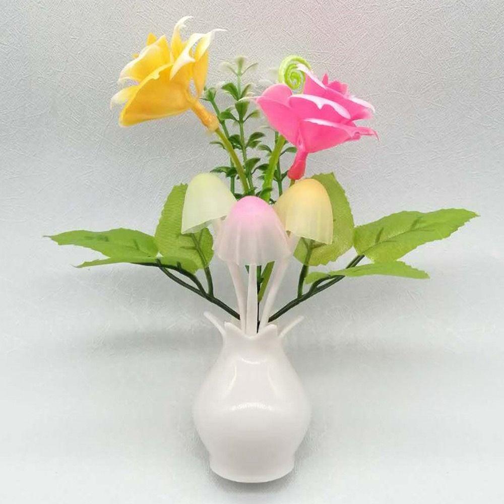 Handmade LED Mushroom Night Lights Colorful Little Night Light Pomegranate Bottle Floral Lamp