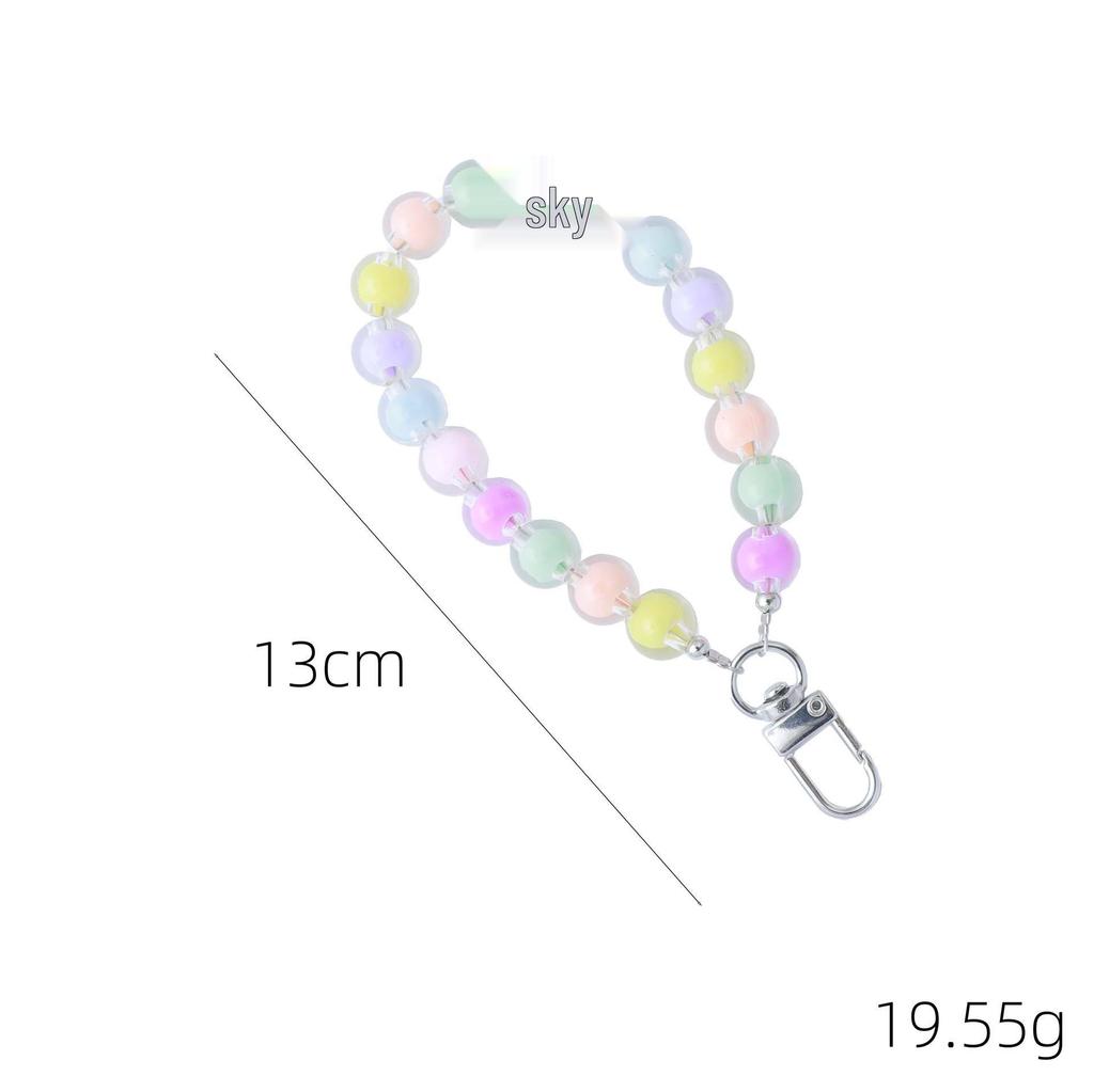 Candy Color Beaded Earphone Pendant - DIY Jewelry Accessories with Acrylic Beads for Phone and Bag Chains