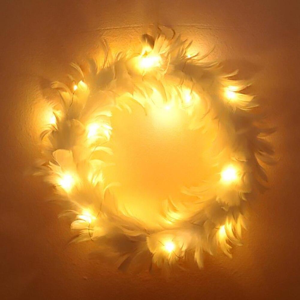 

Уличный венок из белых перьев, День благодарения, комнатные гирлянды для фестиваля, праздничное украшение дома, подвесной венок на входную дверь, светящийся венок With light