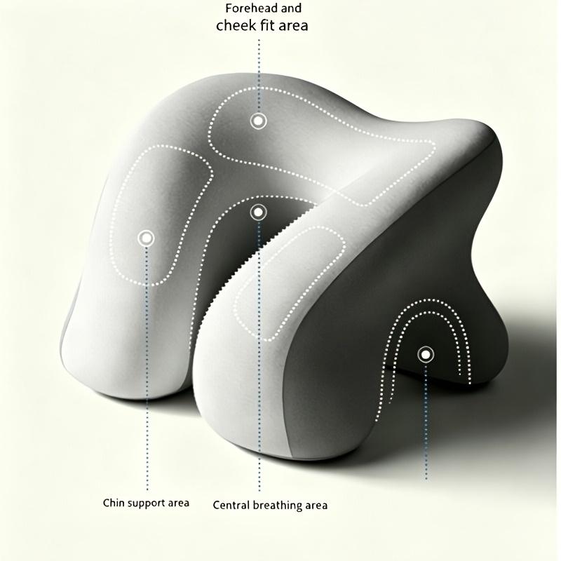 Desk Nap Pillow, Breathable Ergonomic Arm-Hole Design, Comfortable Face-Down Sleeping Pillow for Office Desk Lunch Break, Free Breathing No Pressure