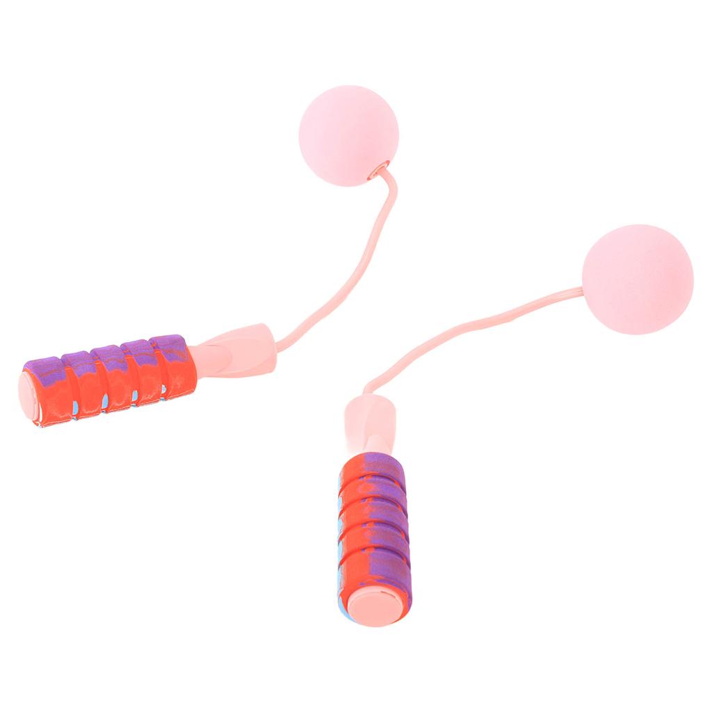 1 Pair Pink Weighted Jump Rope Cordless with Ball Bearings Workout Exercise Fitness Rope for Men Women Kids