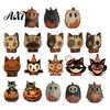 Atmospheric Retro Interior Ornaments Halloween Wooden Ornaments, Distressed Pumpkin/Cat Decorations, Desktop & Wall Unique Handcrafted Wood Decors for