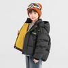 Duoduojia Boys' Winter 90% Down Color-Block 3-Proof Hooded Jacket