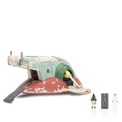 Star Wars Micro Galaxy Squadrons Boba Fetts Rumskib (Afsnit 5) - 7-tommer Køretøj med Flyvedisplaystand og Tre 1-tommer Mikrofigur-tilbehør