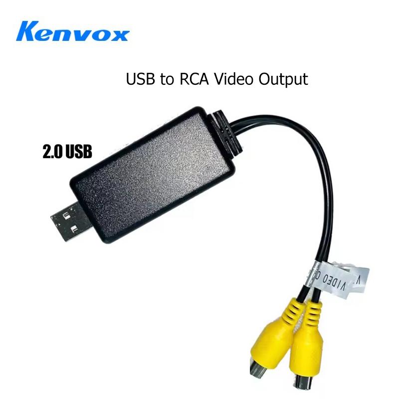 Kenvox Android Usb Video Output RCA Line Cable AV HDMI OUT For Car Radio Multimedia Roof mout Headrest Screen USB to RCA Adapter ISO