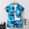 Completo Cardigan a Maniche Corte Floreale con Revers e Pantaloncini da Ragazzo - Outfit Estivo da Spiaggia