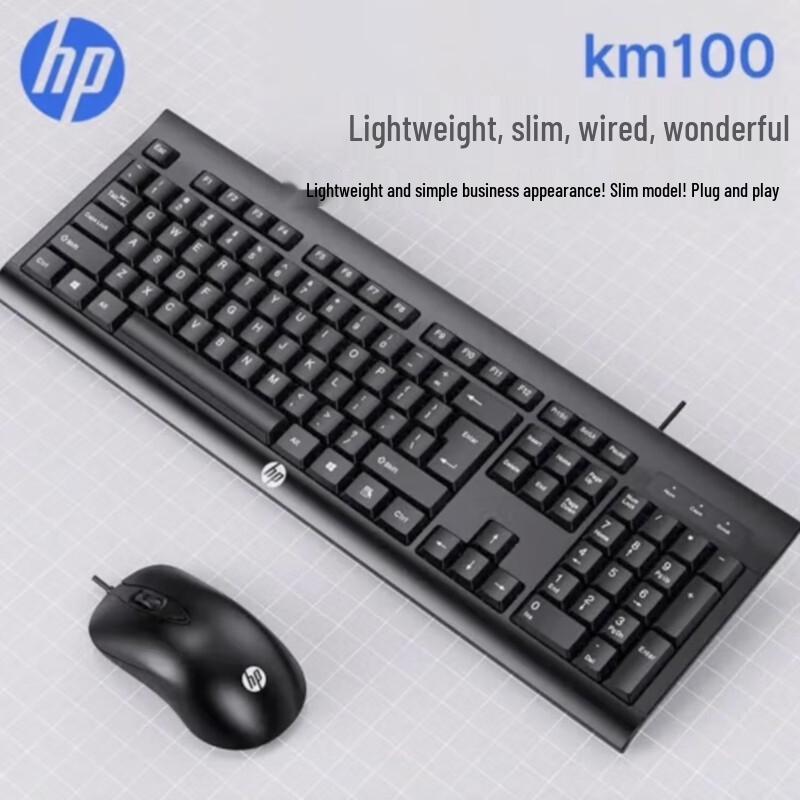 HP KM100 Wired Keyboard Mouse Combo