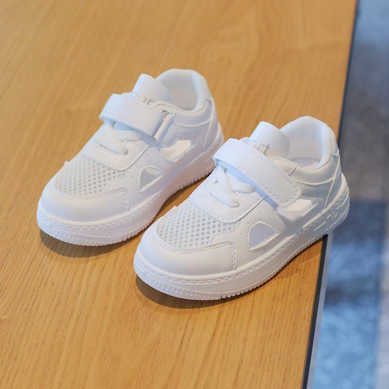 Kids Breathable Mesh Sandal Sneaker Toddlers Children White Casual Outdoor Shoe With Hook Loop