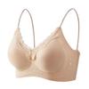 Foundation Invisible Ultra-Thin Seamless Lace Bra, Glitter Strap Lift Anti-Sag Wireless Push Up Bra for Small Bust Women